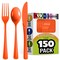 Exquisite Polished Plastic Silverware – 150 Pcs Heavy Duty Cutlery Set – 50 Each of Forks, Knives & Spoons – Disposable Utensil Set for Parties, Events & Catering – Flatware Set by Party Solids